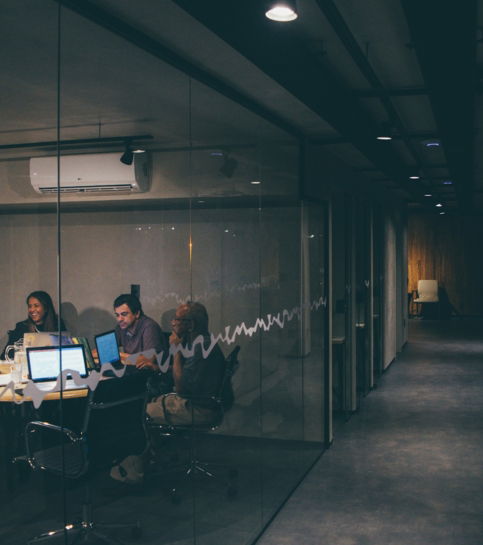 group of people having a meeting